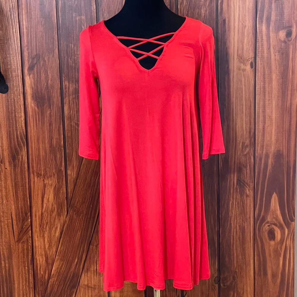 NWT Amelia James Dress or Tunic Red Crisscross XS